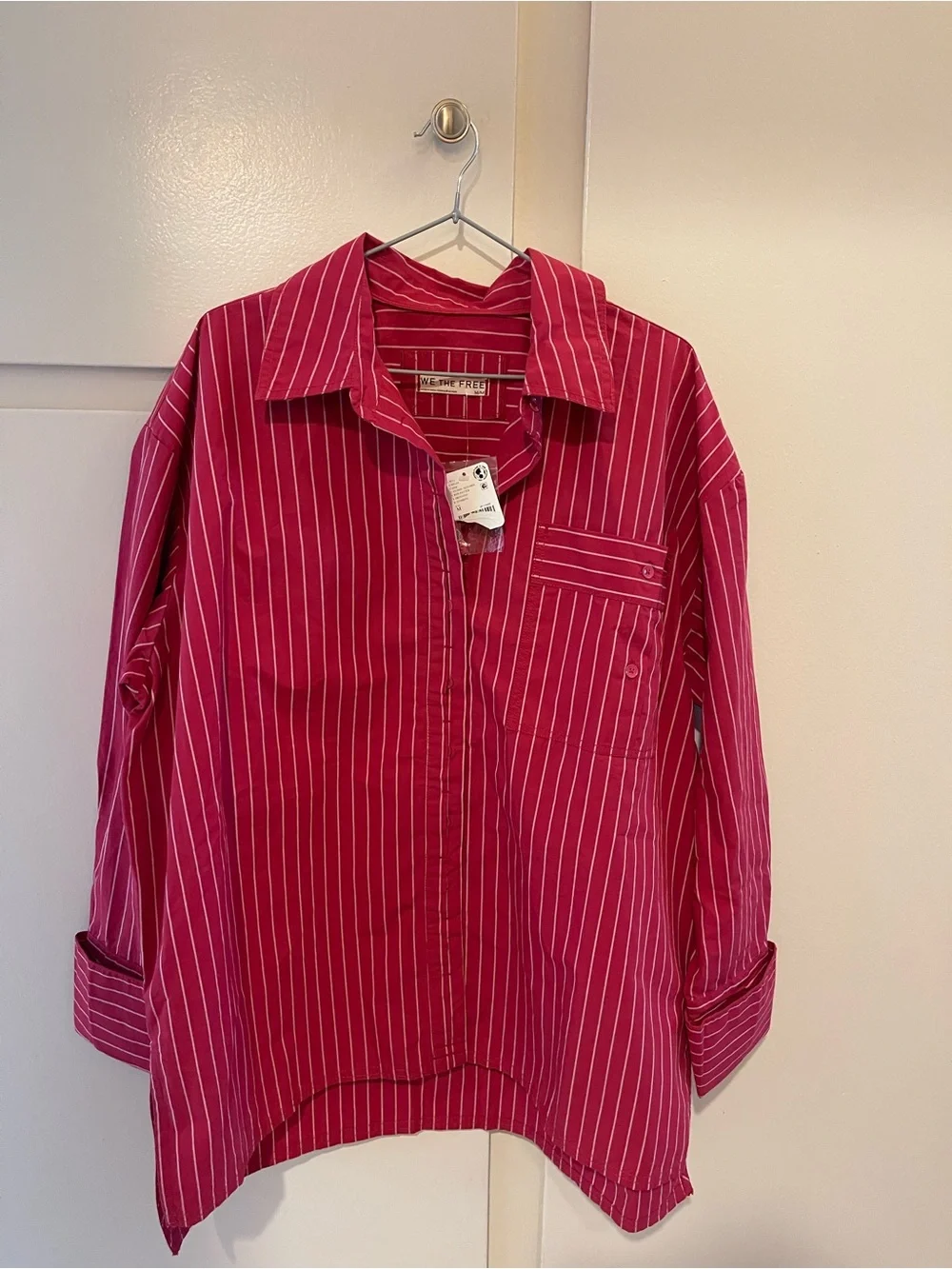 Free People We the Free Hallie French Cuff Striped Shirt - Picture 1 of 3